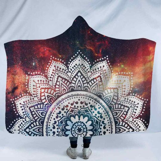 Discover Half Mandala Flowers 3D Hooded Blanket