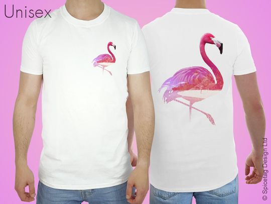 Discover Chest Back Print Flamingo T-shirt 80's Tshirt 80s Yacht Rock