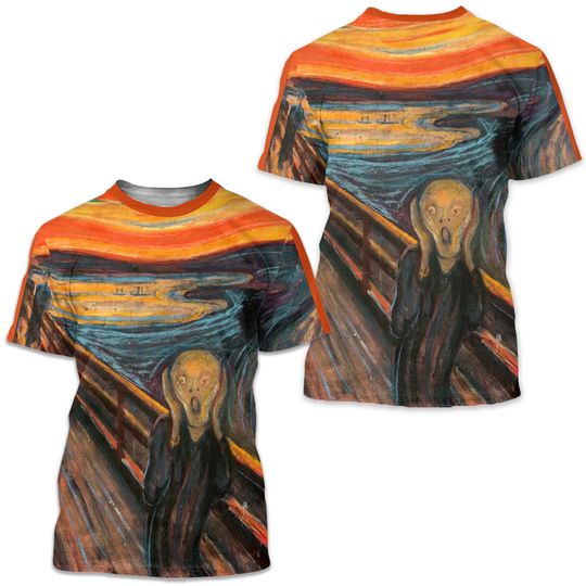 Discover The Scream Edvard Munch Painting 3d shirt