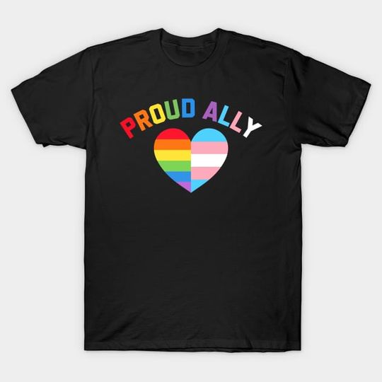 Discover Proud Ally Lgbt Rainbow Heart - Proud Ally Lgbt Rainbow Heart - T-Shirt
