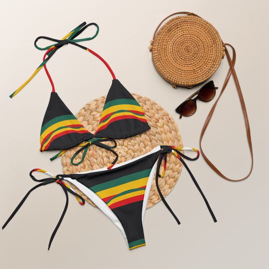Discover Rasta Colour Women's Sling Bikini Swimsuits