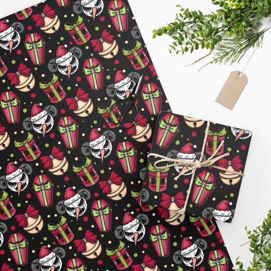 Discover Spooky Christmas Wrapping Paper - Gothic Holiday Gift Wrap