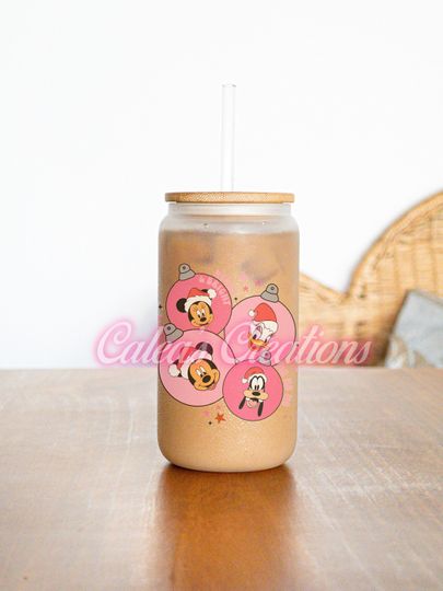 Discover Mouse Christmas Can Glass | Pink Christmas Glass Can