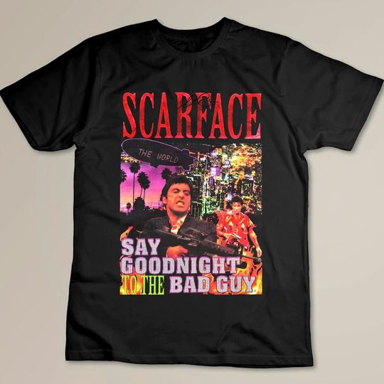 Discover New Scarface Movie T-Shirt Cotton Black All Size Tee