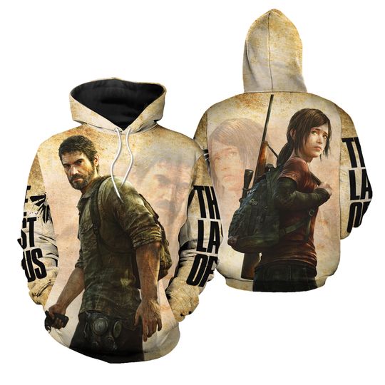 Discover Joel Ellie The Las Of Us comic Hoodie 3D