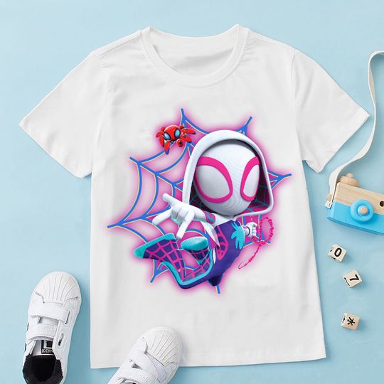 Discover Spider Gwen Shirt, Spider Birthday Girl Shirt, Spidey And Her Amazing Friends Family Shirt
