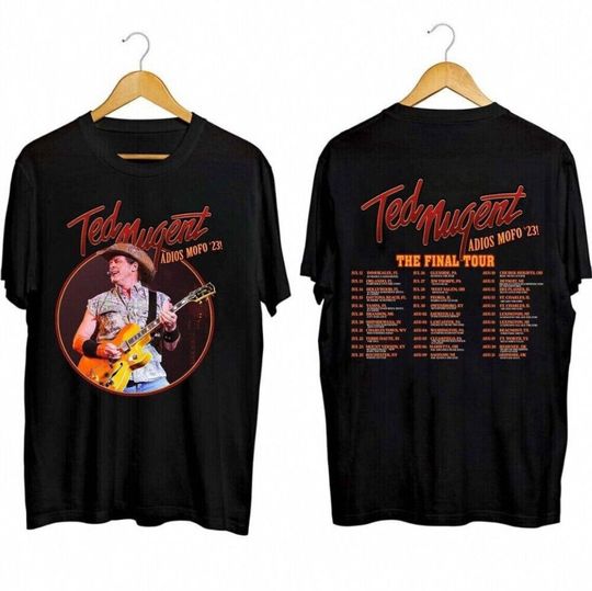 Discover Ted Nugent Adios Mofo 2023 Tour T-Shirt Concert Music Black Gift Fans