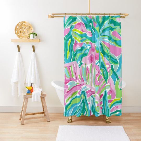 Discover water floral Shower Curtain