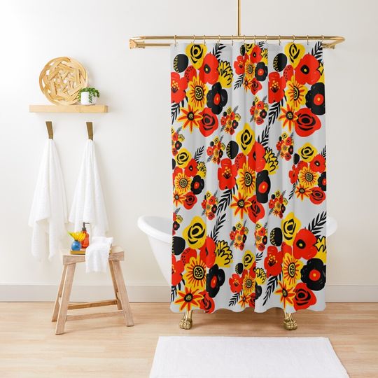 Discover Pastel Colored Floral Patterns Shower Curtain