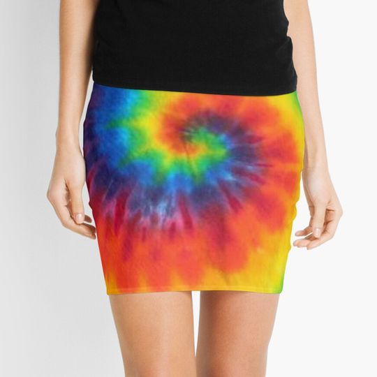 Discover Tie Dye Swirl Rainbow Mini Skirt