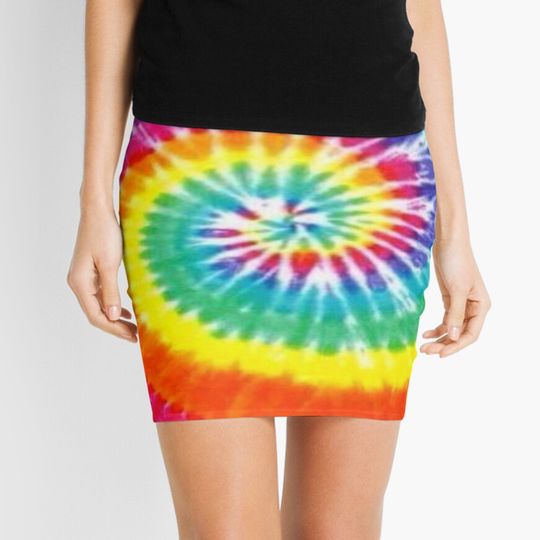 Discover Swirl Rainbow Tie Dye Mini Skirt