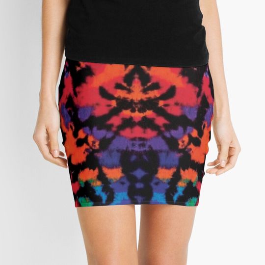 Discover Crumble Rainbow Tie Dye Mini Skirt