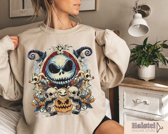 Discover Vintage Nightmare Before Christmas Sweatshirt