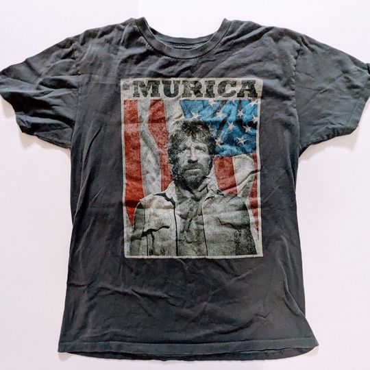 Discover Chuck Norris 'Murica USA Patriotic Men's 100% Cotton Graphic T-Shirt Medium M