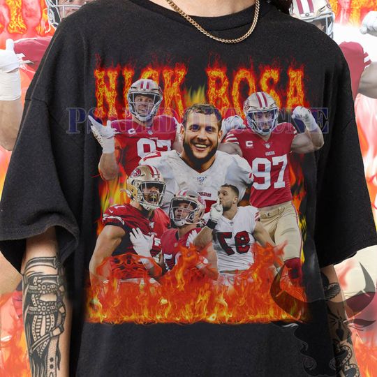 Discover Vintage 90s Graphic Style Nick Bosa T-Shirt, Nick Bosa Vintage Oversized Shirt