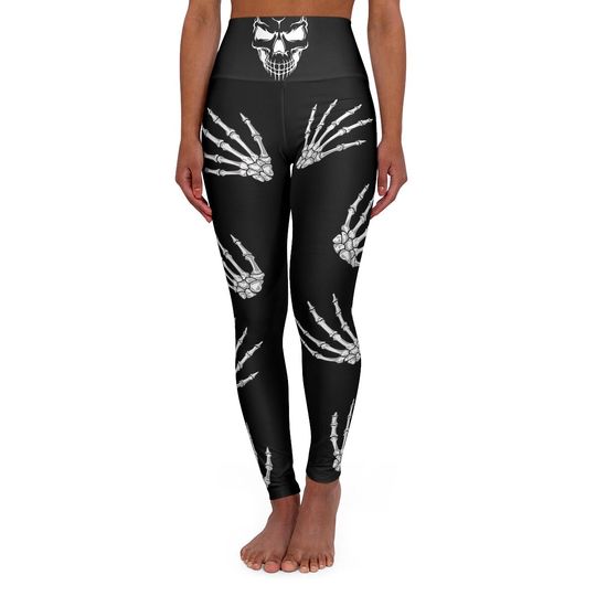 Discover Grabby Skeleton Hands High Waisted Yoga Leggings | Halloween Skeleton