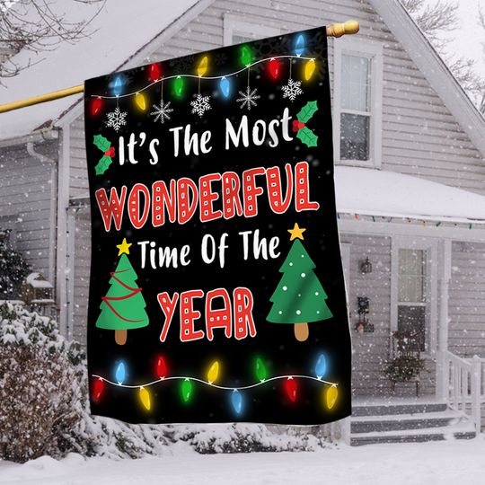 Discover Merry Christmas Flag, Christmas It's The Most Wonderful Time Of The Year Flag
