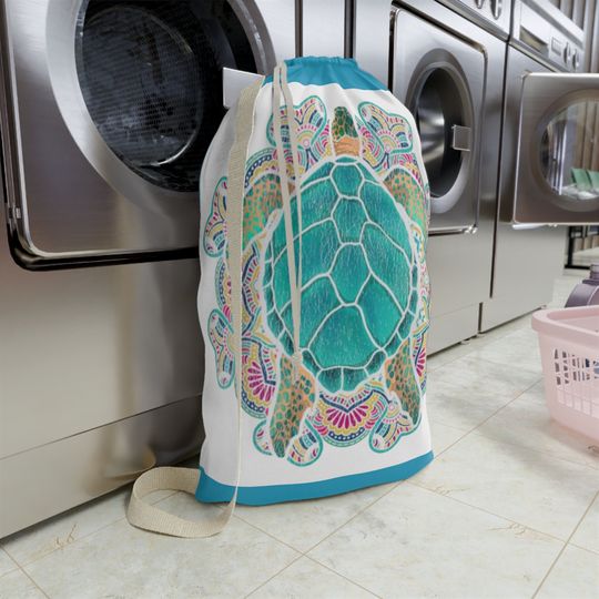 Discover Turquoise Sea Turtle Laundry Bag