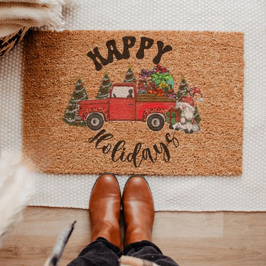 Discover Funny Christmas Doormat Outdoors Decor Coir Mat Christmas Winter Doormat