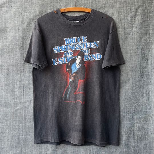 Discover Vintage 1984 Bruce Springsteen born in the usa Tour Sun Fade T-Shirt