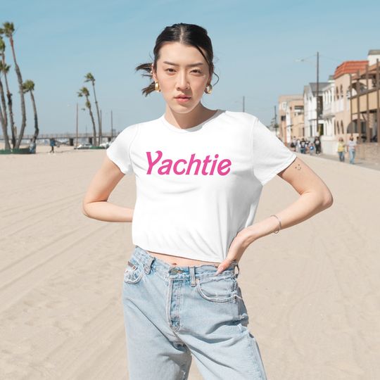Discover Yachtie Barbie Below Bravo Women's Flowy Cropped Tee