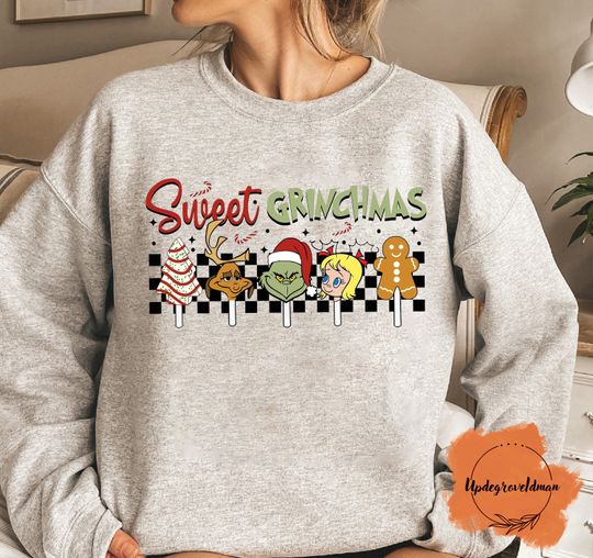 Discover Sweet Grin Sweatshirt, funny character And Friends Shirt, Merry Christmas Sweatshirt
