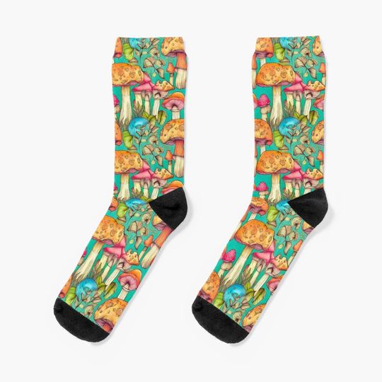 Discover Large colorful mushrooms Socks