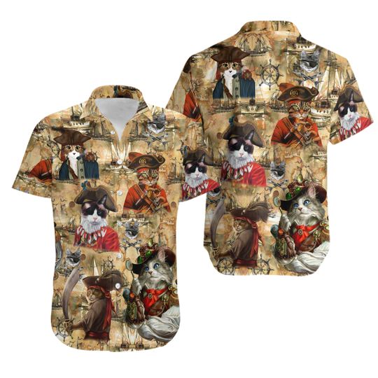 Discover Pirate Cat Hawaiian Shirt