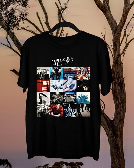 Discover Vintage Achtung Baby Shirt Classic U2 Album Art on Black Tee - Ideal for Fans
