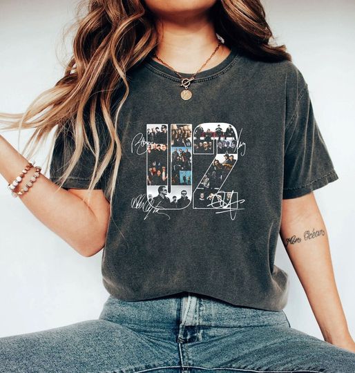 Discover Signature U2 Band Fan Gift Shirt, U2 Band Vintage 90s Shirt, The Joshua Tree