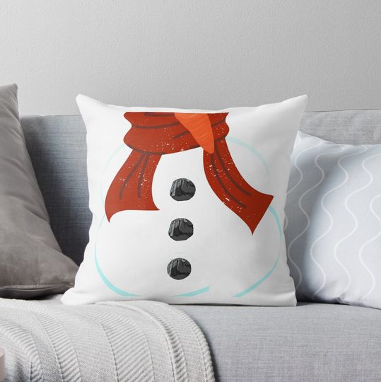 Discover Frosty Snowman Happy Holiday Snowman Throw Pillow