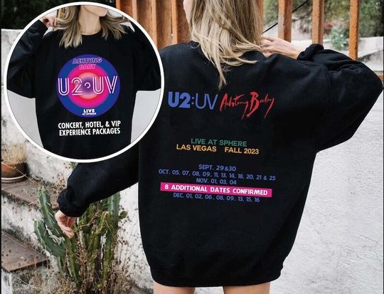 Discover U2 Las Vegas Double Side Sweatshirt ,U2 Ultraviolet Sphere 2023,U2 UV logo,U2 Live at Sphere,U2 matching trip shirt,U2 Venetian,U2 residency