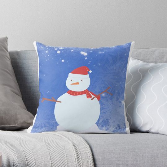 Discover snowman winter  Christmas Throw Pillow