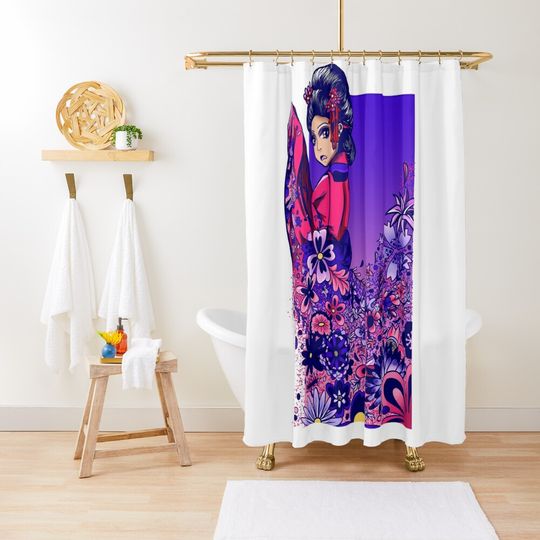 Discover Geisha Flower Burst  Shower Curtain