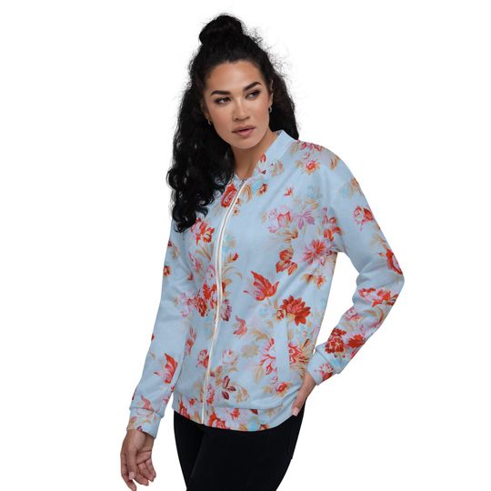 Discover Blue vintage floral Men's Bomber Jackets