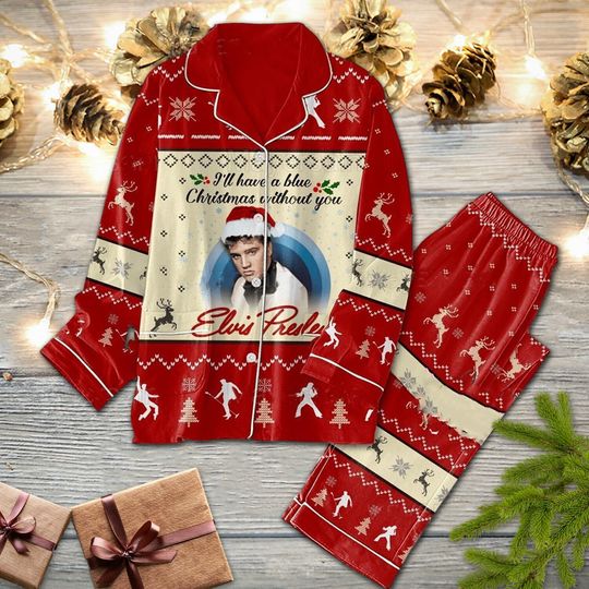 Discover Christmas Elvis Presley Pajama Set for Holidays