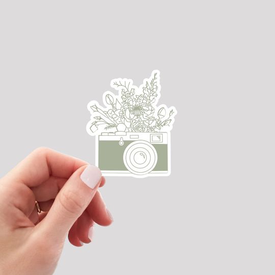 Discover Photography Camera Floral Sticker