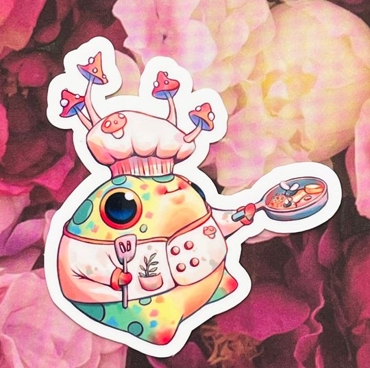 Discover Chef Frog Vinyl Sticker: Cute and Waterproof Design