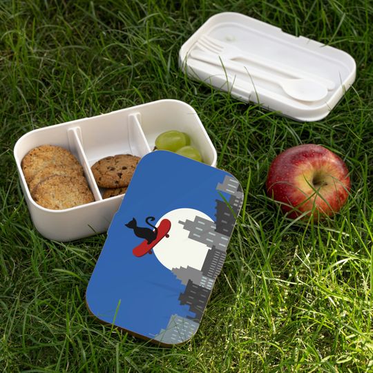 Discover Black Cat on skateboard Bento Lunch Box, street cat bento box