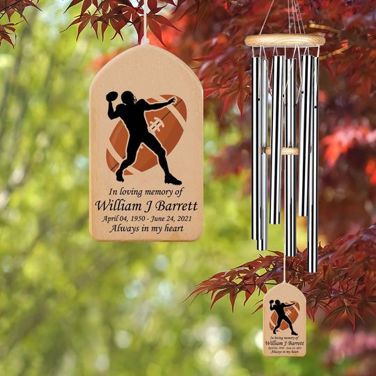Discover Custom Memorial Wind Chime, American football Wind Chime, American football