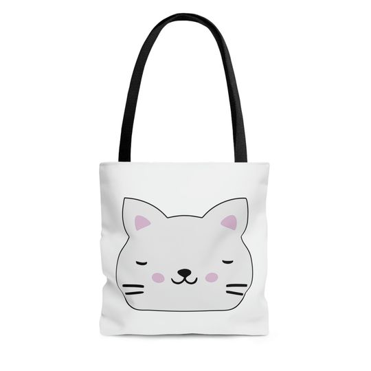 Discover Cute Kawaii Cat Tote Bag with long handles (AOP)