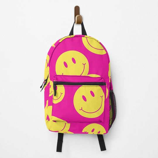 Discover Preppy School Supplies, Smile, Pink, Preppy Aesthetic, Smile Face Backpack