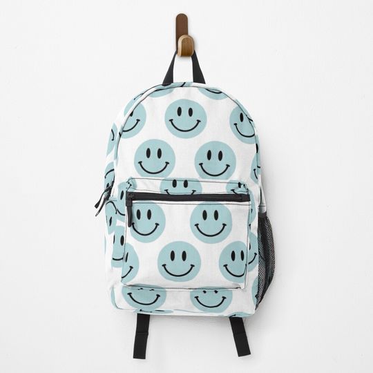 Discover Teal smiley print  Backpack