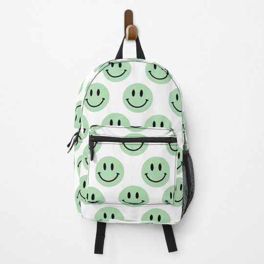 Discover Green smile print Backpack