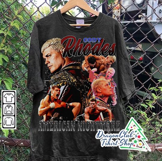 Discover Vintage 90s Graphic Style Cody Rhodes T-Shirt - Cody Rhodes Shirt