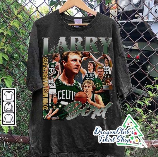Discover Vintage 90s Graphic Style Larry Bird T-Shirt Basketball T-Shirt