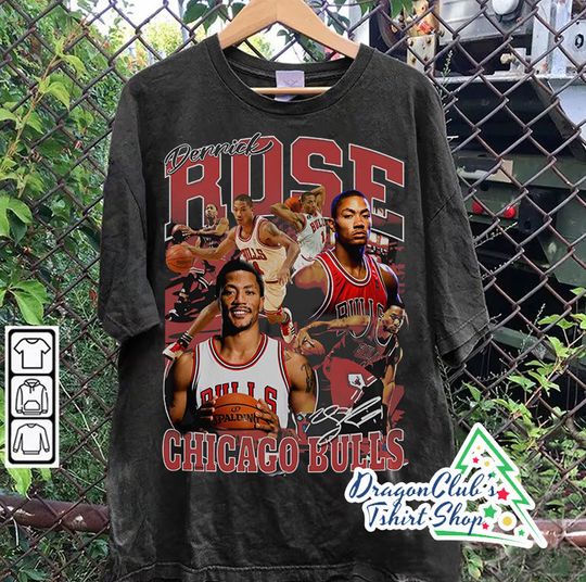 Discover Vintage 90s Graphic Style Derrick Rose T-Shirt Basketball T-Shirt