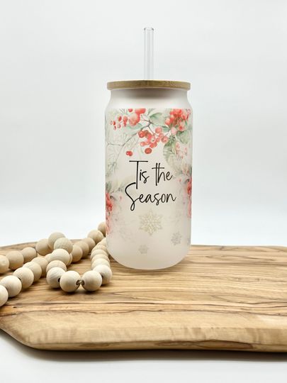 Discover 18oz Christmas Themed Frosted Glass Tumbler Pretty Frosted Glass