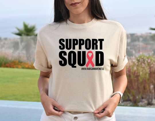 Discover Support Squad HIV AIDS Awareness T-Shirt, Aids Warrior Shirt