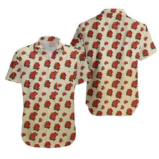 Discover D20 Floral Hawaiian Yellow Button Up Shirt